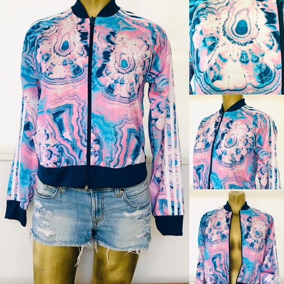ADIDAS Rare NWT GEODE Agate Marble Print JACKET L - Picture 6 of 16